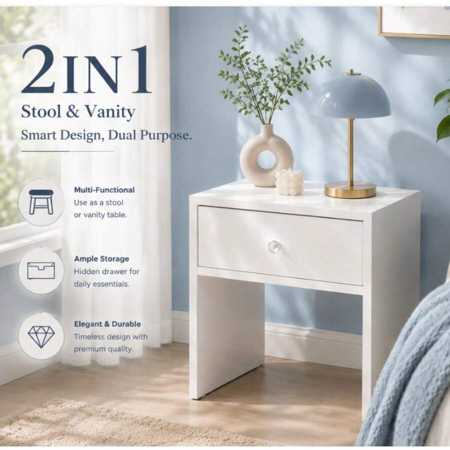 Furniture Hardware Kit - Табурет-трансформер 2-в-1 с функцией хранения и